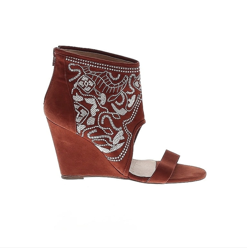 Anthropologie Plomo Rust Wedge Heels Size EU40 US 9